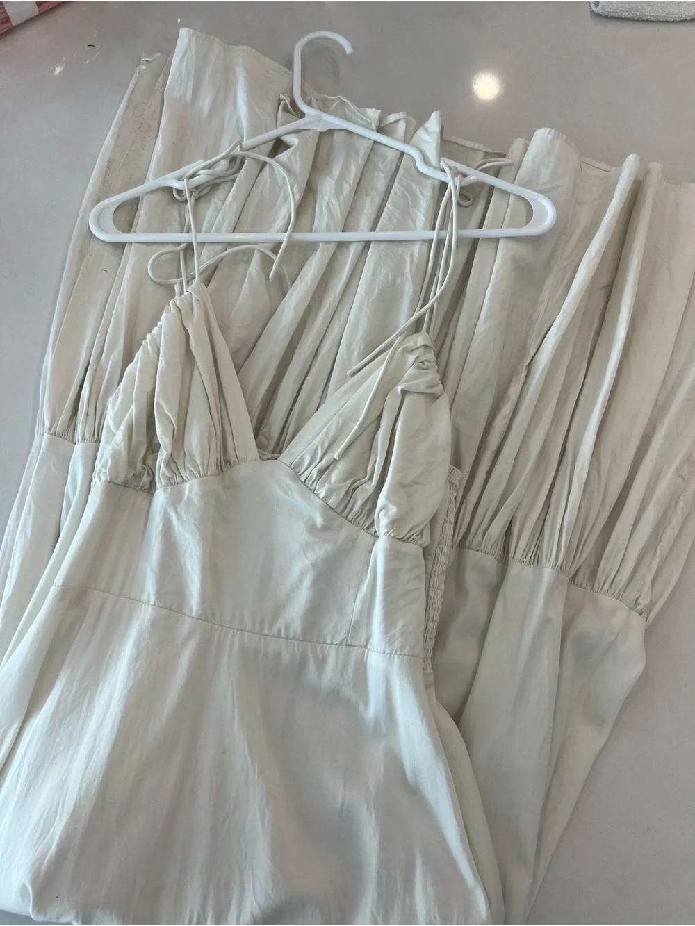 Abercrombie & Fitch Cream Maxi Dress with Spaghetti Straps - Picture 1 of 5